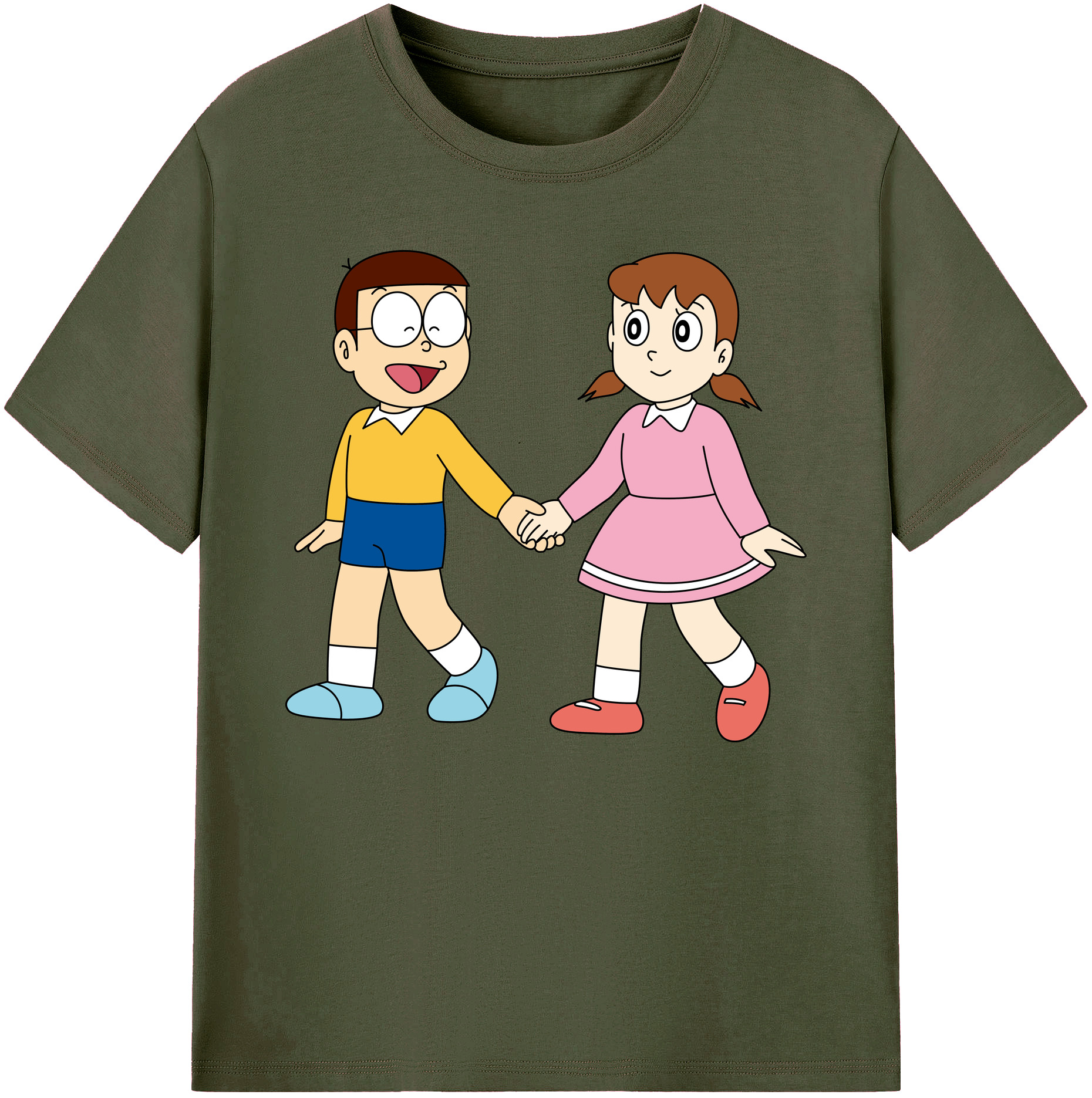 （画像用） ドラえもん 野比 のび太 Doraemon Nobita Nobi 綿100％ メンズ半袖Tシャツ｜肌触りやわらか＆通気性